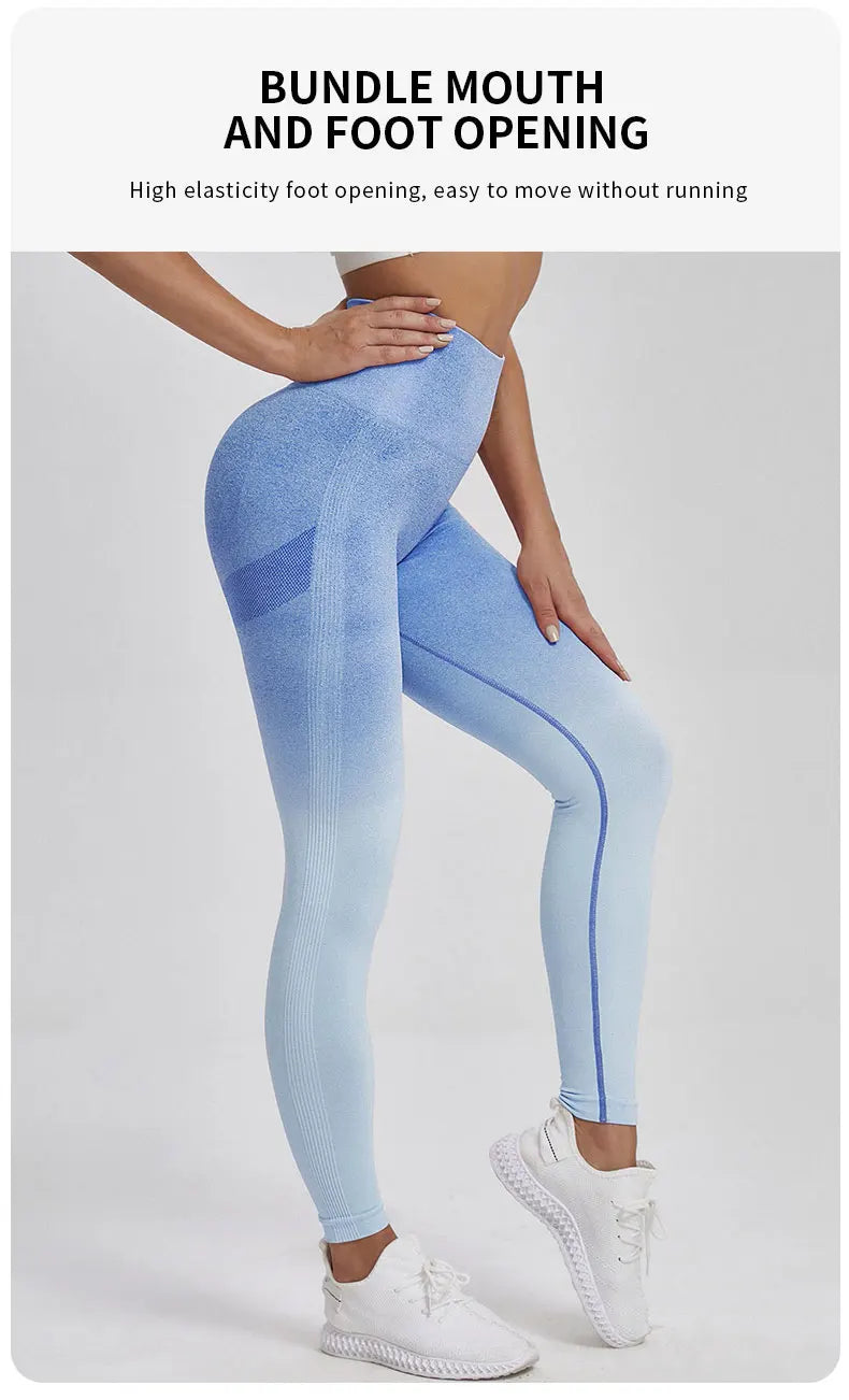 The Codex Gradient Color Energy Leggings for Women – Workout Jogging Running Yoga Gym Tights Stretch Sportswear