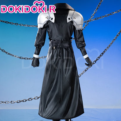 Sephiroth Cosplay Costume Game FF DokiDoki-R【XS-3XL】Men Black Suits Sephiroth Costume Adult Cosplay Plus Size
