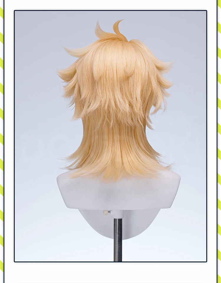 IN STOCK Varka Durin Rerir Wig Game Genshin Impact Song of the Welkin Moon DokiDoki Knights of Favonius Varka Wig Halloween Horn