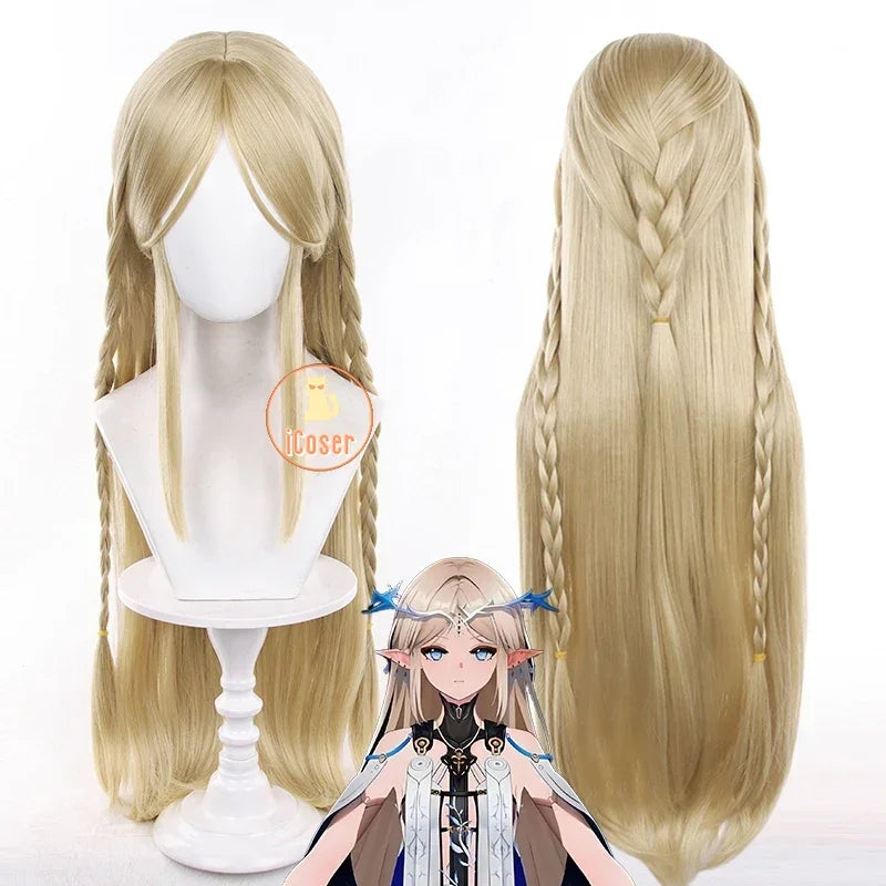 Wuthering Waves Fleurdelys Cosplay Costume Wig Uniform Cartethyia Elf Ears Rinascita Halloween Party for Women Girls Carnival