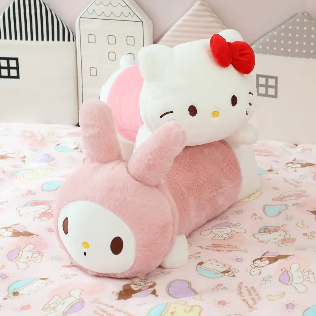 Lovely Kuromi Hello Kitty Melody Long Pillow Back Cushion Stuffed Anime Japanese Style Leg Pillow Sofa Bed Long Cushion Girl