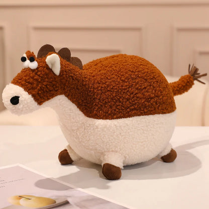 Cute Cartoon horse Plush Throw Pillow Toy Anime Stuffed Animals Round Fat Chubby Plushies Cushion Doll For Home Decor