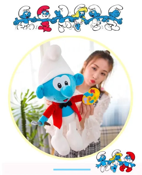 New 40cm Cartoon Character Creative Smurf Cute Plush Toy Kawaii Doll Children’s Soothing Toy Birthday Gift Christmas Gift