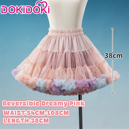 IN STOCK Underskirt Petticoats Bustle Cosplay Props DokiDoki Halloween Skirt Dress Petticoats Long Short White Black Bustle