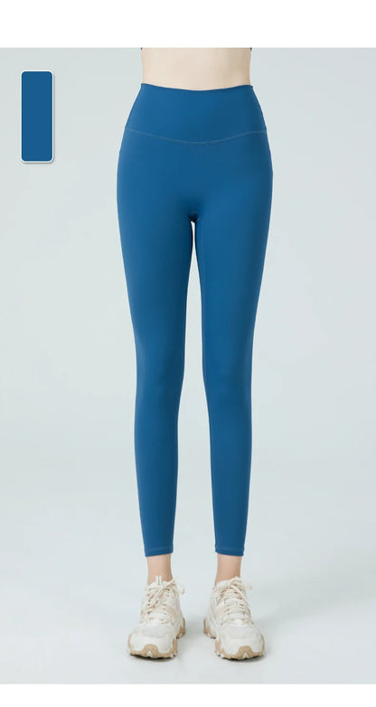 Naked Feel Yoga Leggings with Buttock Lifting and Hidden Waist Pockets – Women’s Gym Fitness Sportswear Tight