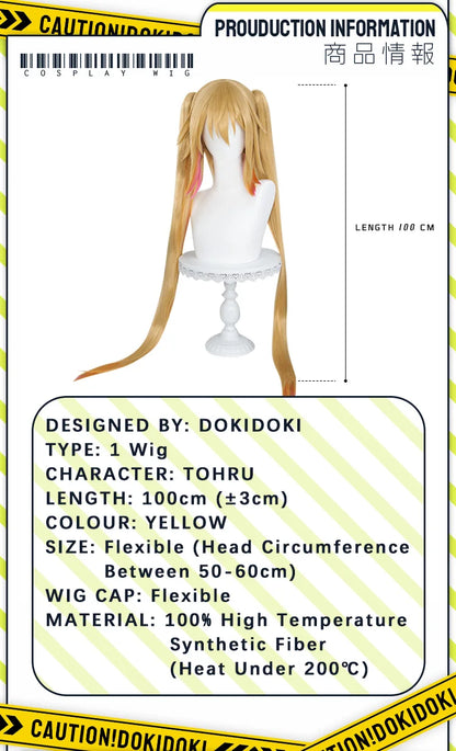 IN STOCK Kanna Tooru Ilulu Wig Anime Miss Kobayashi's Dragon Maid DokiDoki Kanna Cosplay Women Long Hair Free Cap