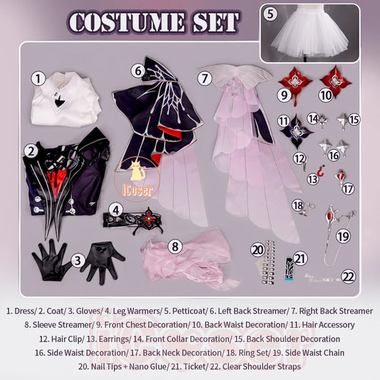 Honkai Star Rail Evernight March 7th Cosplay Costume Dress Earrings Headwear Mysterious Foreign Guest Halloween Party for Women