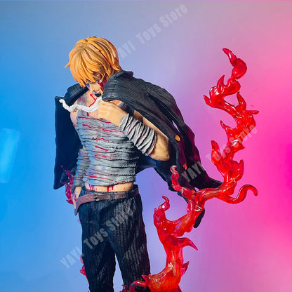 New 28cm One Piece Sanji Anime Figure Model Action FigurePVC GK Roronoa Collection Ornament Collecting Toys for Gift