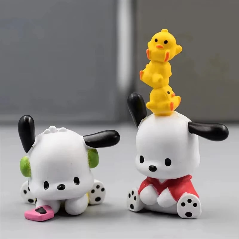 Hot 5Pcs Sanrio Anime Figure3-4cm Kawaii Pochacco Melody Model Accessories Children's Toys Gift Action Figures Pvc Gift Doll