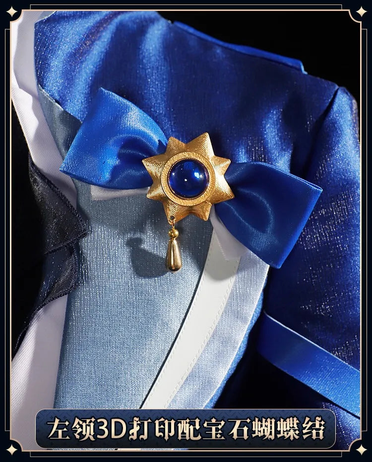 iCoser Focalors Furina Cosplay Costume Wig Dress Genshin Impact Fontaine Uniform Hat Pneuma Ousia God of Justice for Women Props