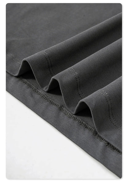 ZODF New 2024 Autumn 225gsm Loose Solid T-Shirt For Men Retro Unisex Antibacterial Full Sleeve T Shirts Brand Tops HY0871