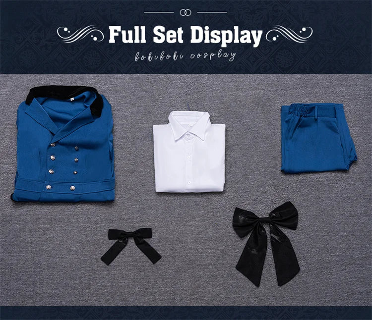IN STOCK Ciel Phantomhive Cosplay Costume Anime DokiDoki-R Men Blue Uniform Costume Ciel Cosplay