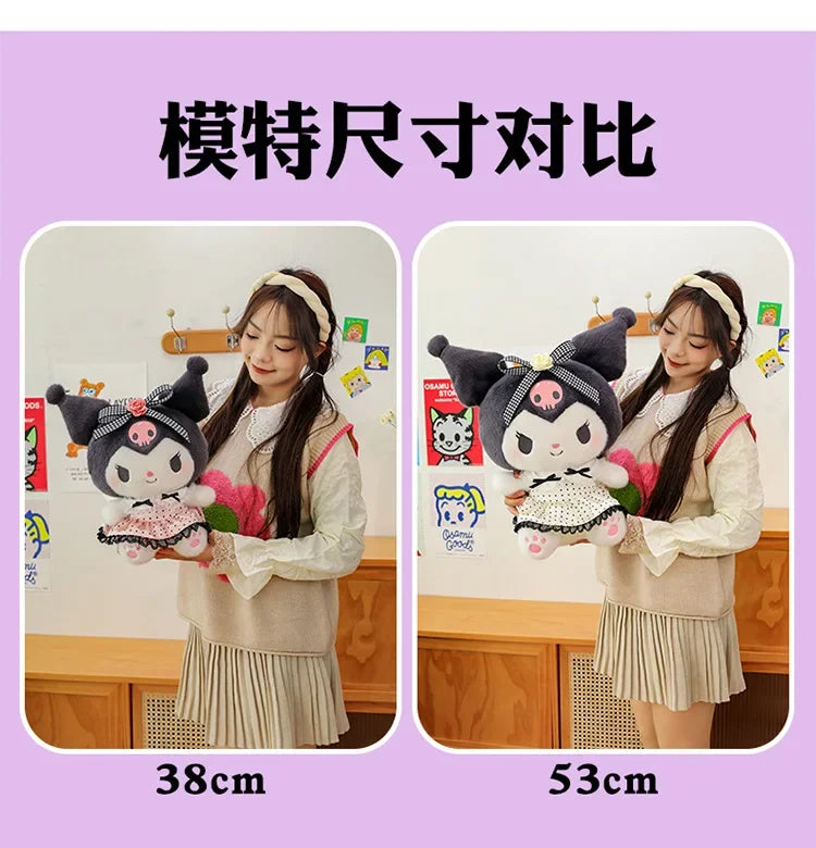 Sanrio Big Size 80cm Cute Kuromi My Melody Soft Stuffed Sofa Body Throw Pillow Plush Toys Dolls Kawaii Room Decor Holiday Gifts