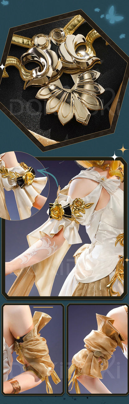 IN STOCK Aglaea Cosplay Costume Game Honkai: Star Rail DokiDoki-SR HSR Women Golden Gorgeous Dress Aglaea Halloween Wig