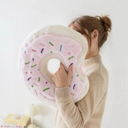 ZU 38cm Sweet Buns Donut Soft Toy Stuffed Cream Doughnut Plush Pillow Simulation Food Sofa Chair Cushion Kids Girl Gift