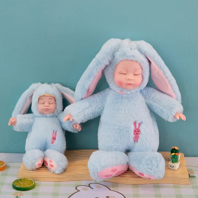 Lifelike Reborn Baby Dolls Soft Body Realistic Newborn Dolls Sleeping Girl Dolls Stuffed Toy Easter Stuffed Animal Bunny Rabbit
