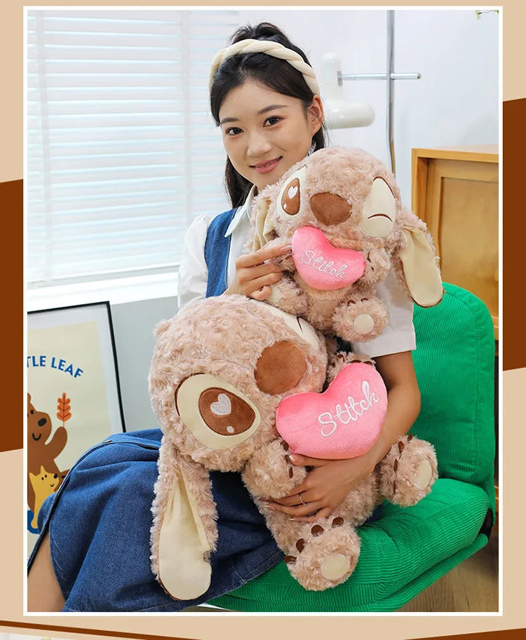 45/60/70cm Big Size Curly Stitch Disney Anime Plush Stuffed Doll Kawaii Coffee Plushies Pillow Ornaments Children's Holiday Gift