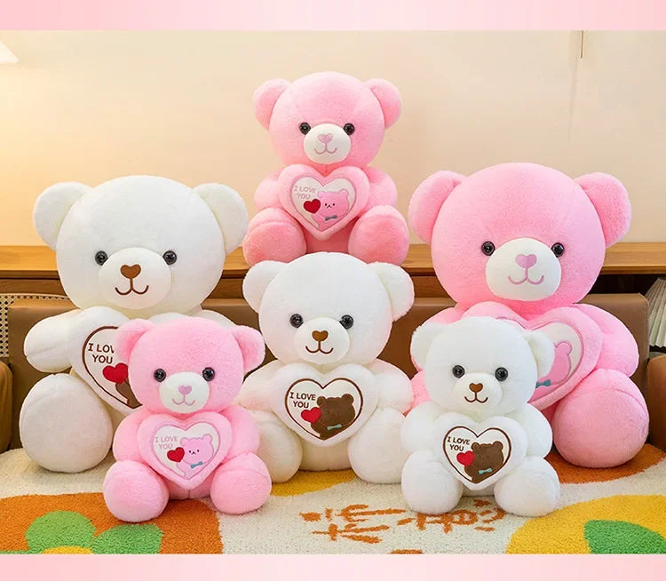 Kawaii 45cm LOVE Plush Toy Bear Stuffed Animals Doll Decoration Birthday Gifts Soft Pillow Dolls Grilfriend Girls Wife Kids Gift