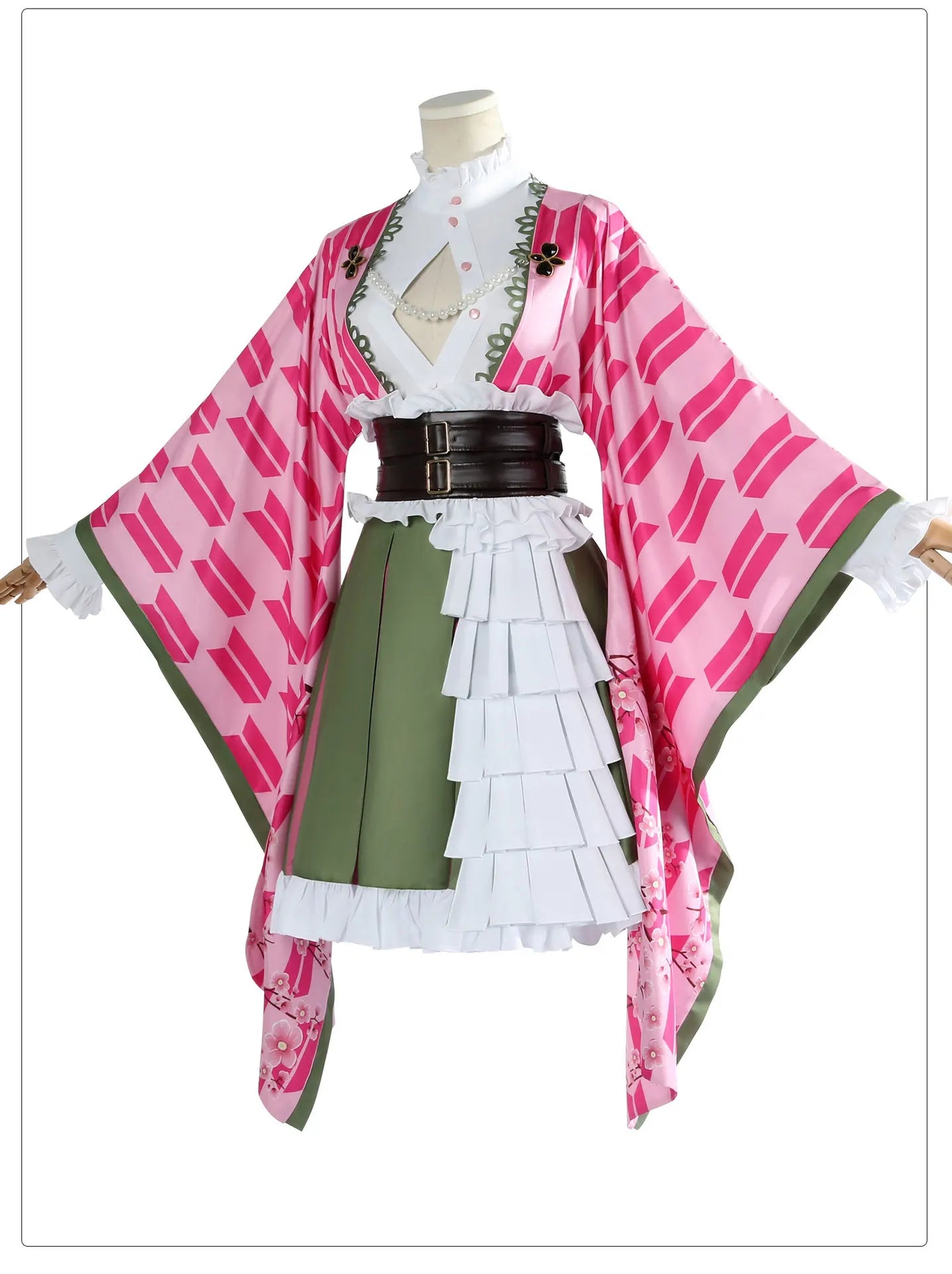 Kanroji Mitsuri Cosplay Costume Set Women Polyester