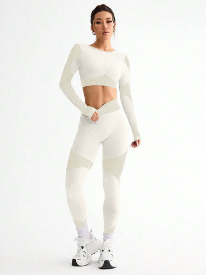 2pcs Women’s Seamless Breathable Sports Yoga Running Fitness Suit