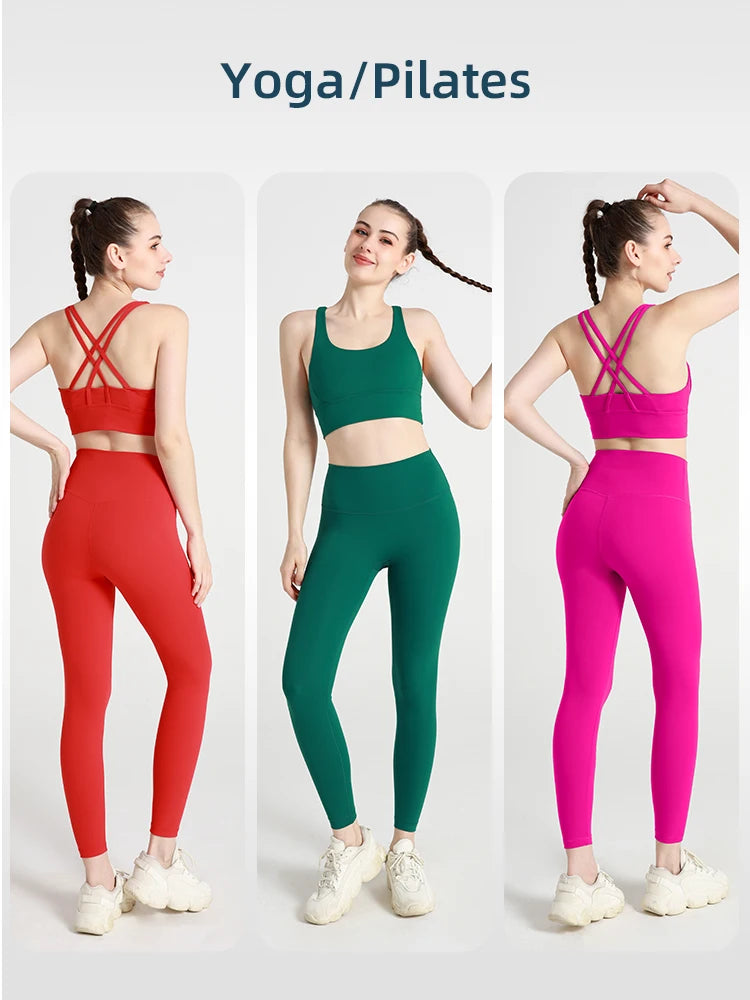 2024 Women’s 2 Piece Yoga Tracksuit Quick Dry Breathable Fitness Set Sports Bra and Leggings