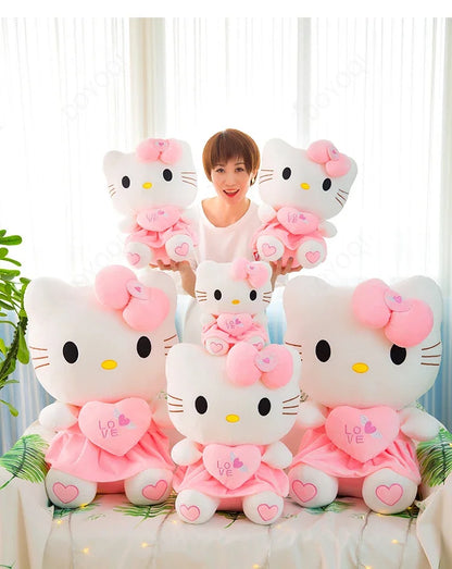 25-55cm Aoger Cute Hello Kitty Plush Stuffed Toys Cartoon Plushie Doll Soft Stuffed Pillow Toys For Children Birthday Xmas Gifts