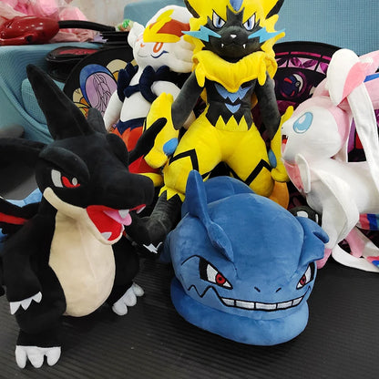 70cm Pokemon Lucario Large Plush Toys Greninja Zeraora Cinderace Glaceon Stuffed Giant Pokémon Eevee Anime Kids Christmas Gift