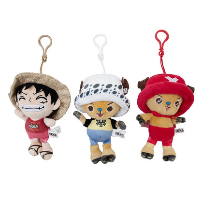 New 12cm Genuine One Piece Pendant Doll Plush Pendant Anime Surrounding Luffy Qiaoba Cartoon Creative Backpack Pendant Gift