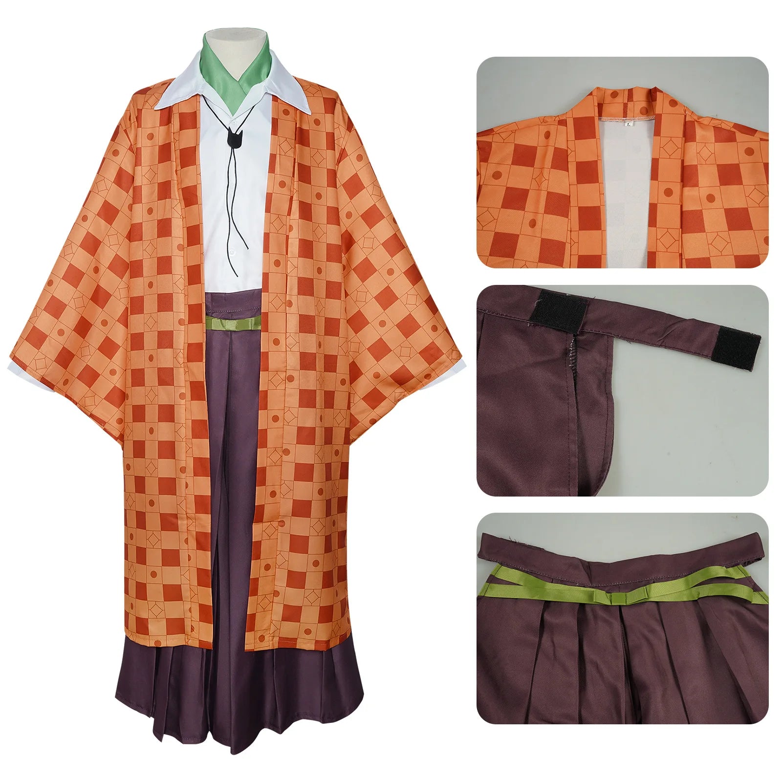 Kanroji Mitsuri Cosplay Costume Women Polyester Kimono Dress