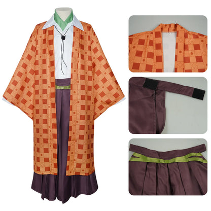 Kanroji Mitsuri Cosplay Costume Women Polyester Kimono Dress