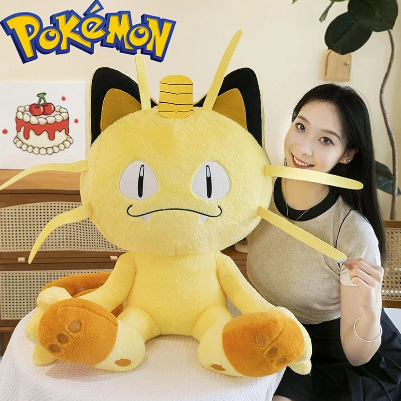 35/50CM Big Size Pokemon Meowth Plushies Cartoon Anime Plush Pillow Soft Doll Kawaii Stuffed Plushie Ornament Children's Gifts