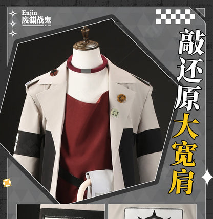 Anime Gachiakuta Enjin Cosplay Costume Wig Uniform Embroidery Earrings Badge Akuta Cleaners Halloween Party Women Men Role Play