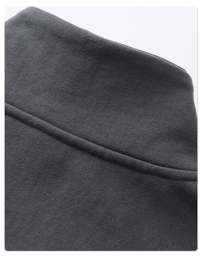 ZODF 430gsm Heavyweight Solid Zipper Hoodie for Men Unisex Loose Stand Collar Coat HY1101 Autumn 2025 Fashion