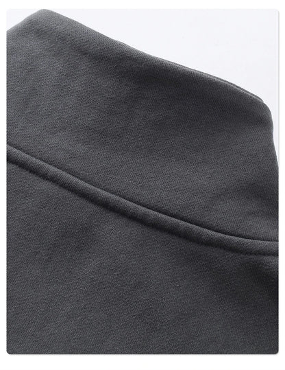 ZODF 430gsm Heavyweight Solid Zipper Hoodie for Men Unisex Loose Stand Collar Coat HY1101 Autumn 2025 Fashion