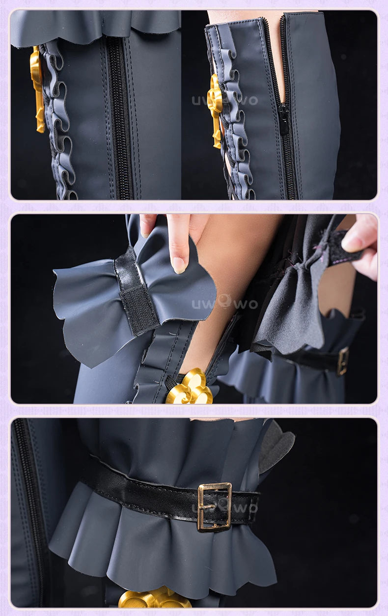 UWOWO Herta Shoes Boots Game Honkai Star Rail The Herta Witch Cosplay Shoes Boots with Accessory lloween Shoes