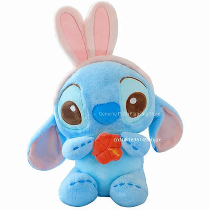40/56/76cm Big Size Disney Stitch Angel Transformed Into A Rabbit Anime Plush Stuffed Doll Room Plushies Pillow Ornaments Gifts