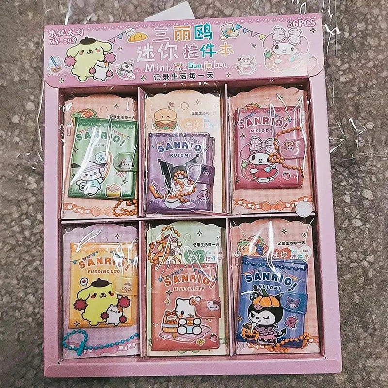 36pcs Sanrio Hello Kitty Kuromi Melody Mini Notebook Diy Kawaii Pocket Book Student Words Notebook Memo Student Stationery Gifts