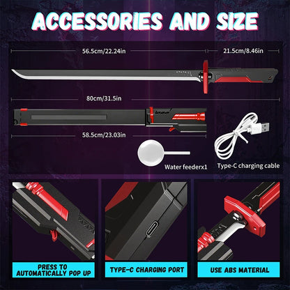 New Laser Sword with Smoke Multi-Color Changing LED Lights Sound Effects Sci-Fi Toy Prop for Kids and Adults Cosplay