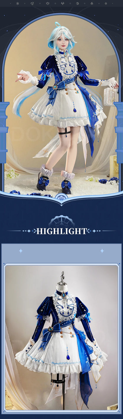 IN STOCK Focalors Furina Doujin Cosplay Costume Game Genshin Impact DokiDoki-SR Fontaine Hydro Focalors Women Waltz Dress Lolita