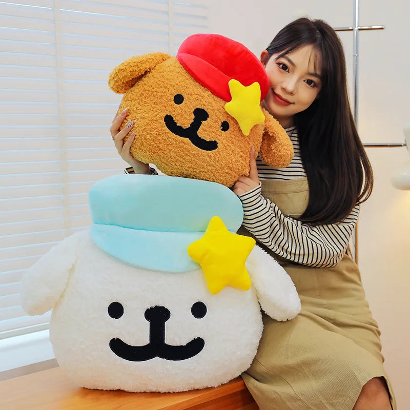 65cm Big Size Maltese Line Hat Dog Cartoon Anime Plush Stuffed Doll Toy Cute Room Bolster Sleeping Pillow Plushies Holiday Gifts