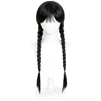IN STOCK Wednesdayy Agnes Enidd Morticiaa Wig Anime DokiDoki Women Halloween Cosplay Long Hair High Heat Resistant Free Wig Cap