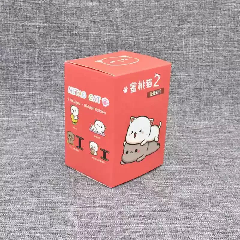 Peach Cat V2 Blind Box Cartoon Anime Figure Doll Trendy Toy Cute Pvc Desktop Room Ornament Decoration Collect Gift Mystery Box