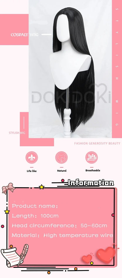 IN STOCK Wednesdayy Agnes Enidd Morticiaa Wig Anime DokiDoki Women Halloween Cosplay Long Hair High Heat Resistant Free Wig Cap