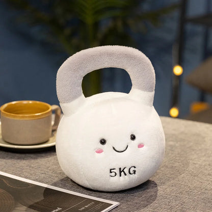 Simulation Fitness Equipment Plush Toy Kettlebell Dumbbell Stuffed Doll Kawaii Room Decor Birthday Xmas Gifts for Kids
