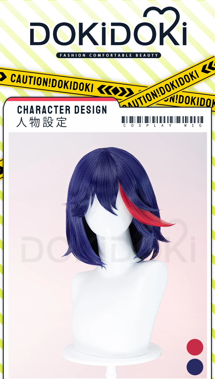 IN STOCK Matoi Ryuko Wig Anime KILL la KILL Cosplay Wig DokiDoki Women Navy Blue 35cm Short Hair Ryuuko Matoi Cosplay Free Cap