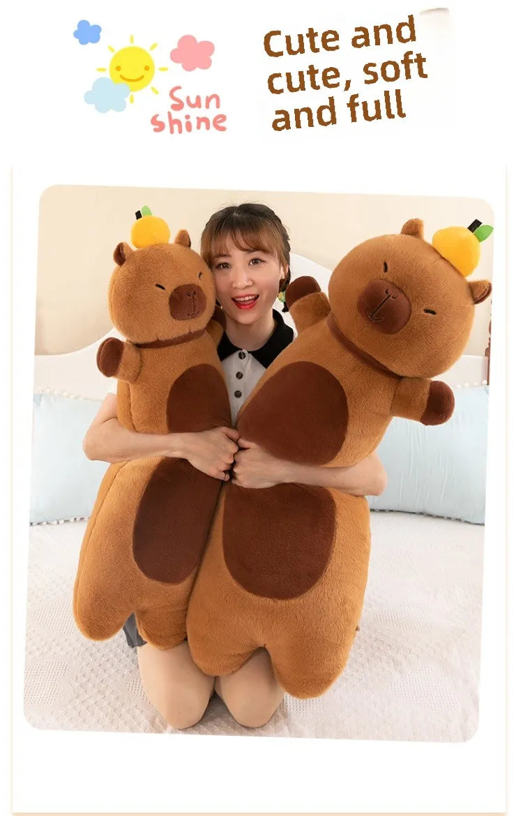 Creative Long Strip Capibala Pillow Cartoon Large Dolphin Doll Sleeping with Children Plush Toy Children Birthday Christmas Gift