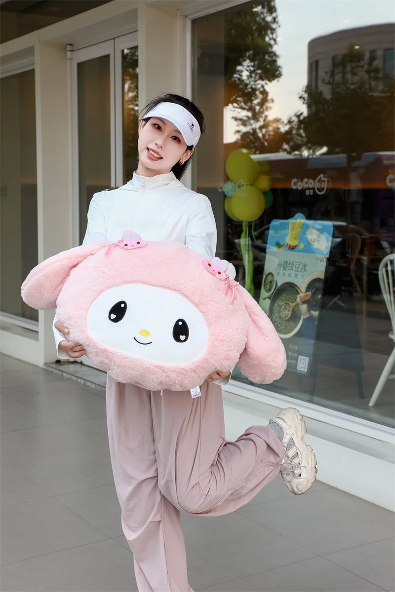 Lovely Kuromi My Melody Plushies Stuffed Anime Headrest Comfortale Soft Cuddly Pillow Cartoon Plush Toy Blanket Xmas Gifts Girl