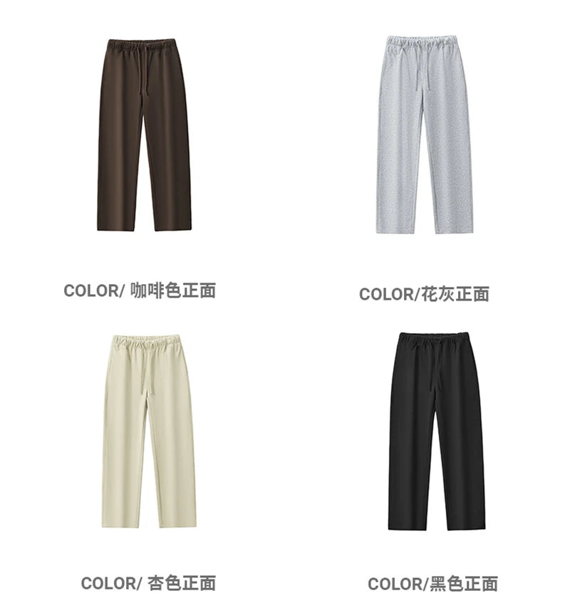 ZODF 2025 Winter Man Basic 420gsm Straight Pants Unisex Loose Clean Fit Sport Trousers Brand Streetwears HY0061