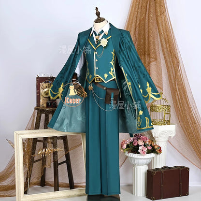 Identity V Art Dealer Cosplay Costume Wig Knight Richard Sterling Uniform Glasses Hat Roy Ramit Halloween Party for Women Men