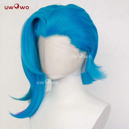 UWOWO Jinx Wig Game LOL: Arcane2 Fractured Jinx Cosplay Costume Wig Long Lace Wig Blue Hair Heat Resistant